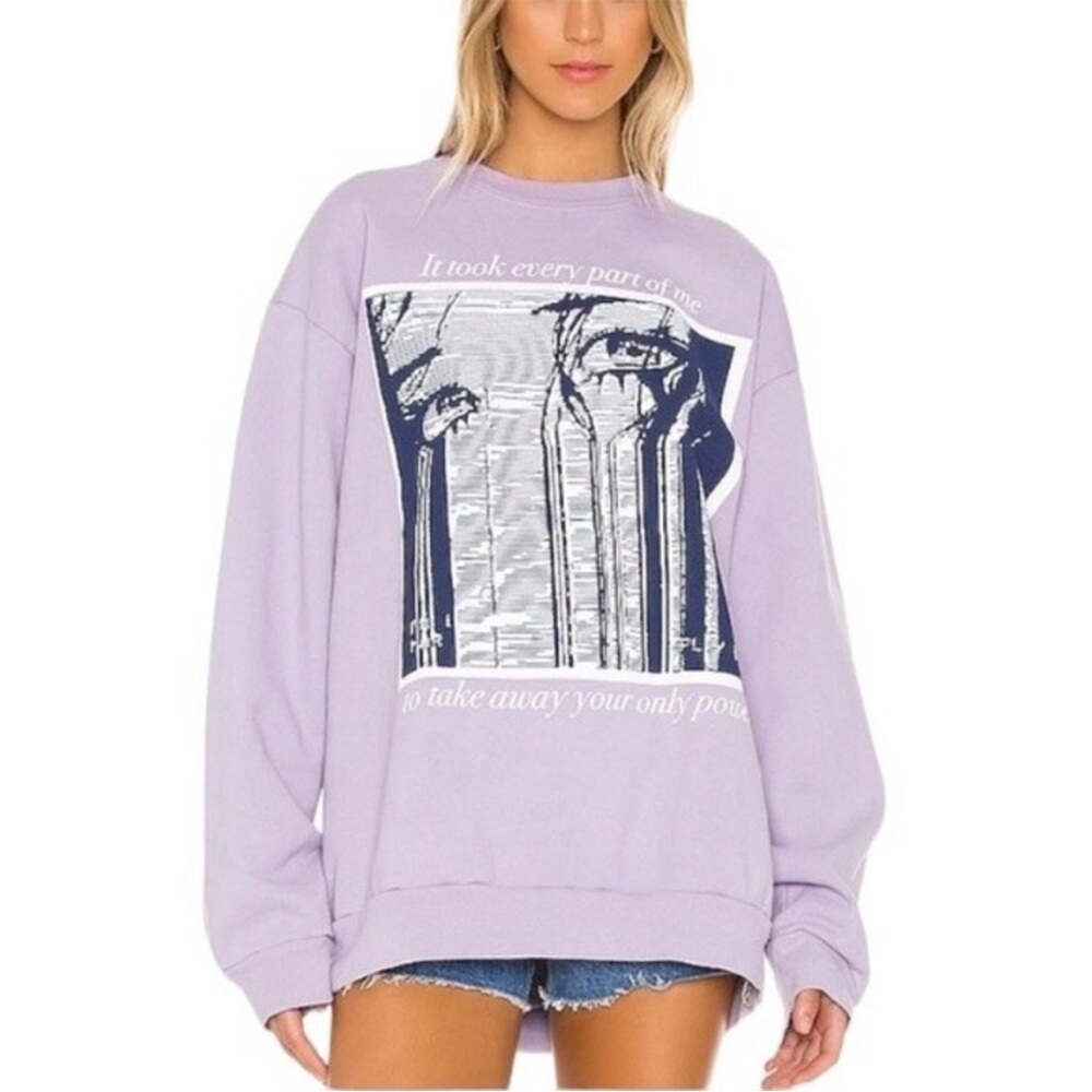 Boys Lie New! “My Attention" Crewneck Sweatshirt Lavender Oversized Streetwear